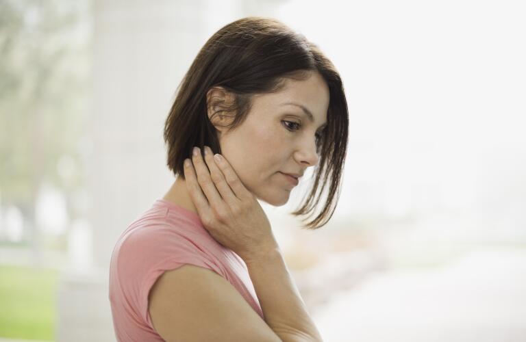 portrait of stressed woman