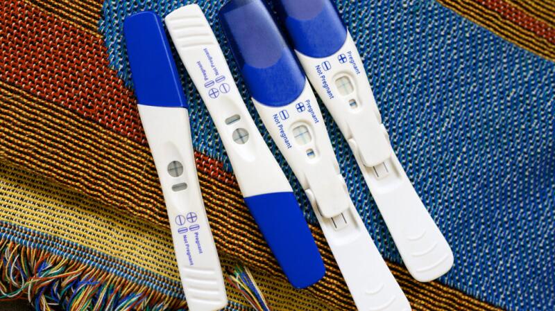 An image of four pregnancy tests