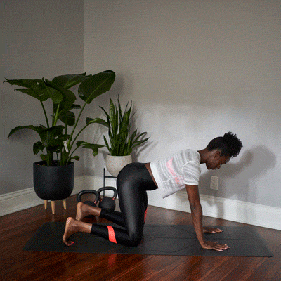 a person is performing child's pose