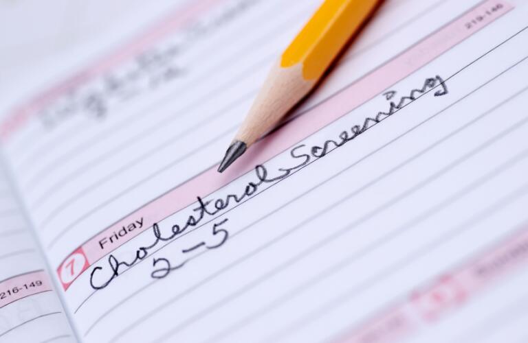 Calendar date for cholesterol screening