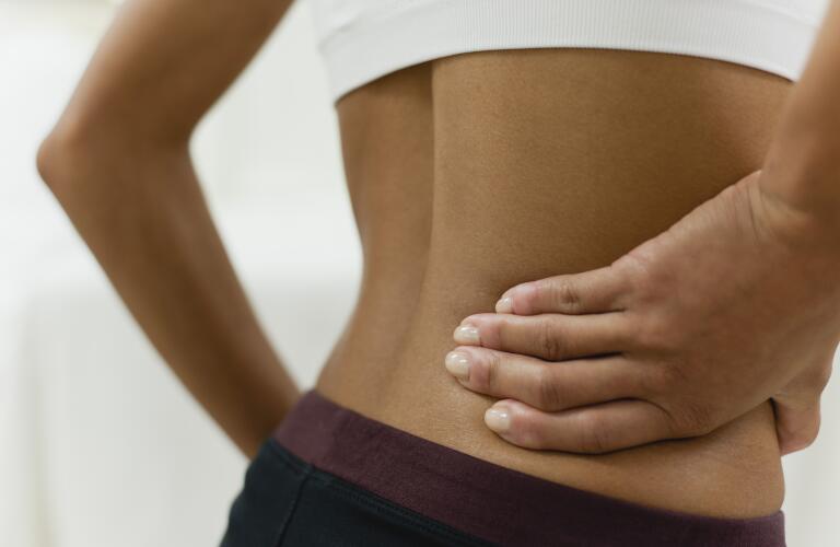 Woman with back pain