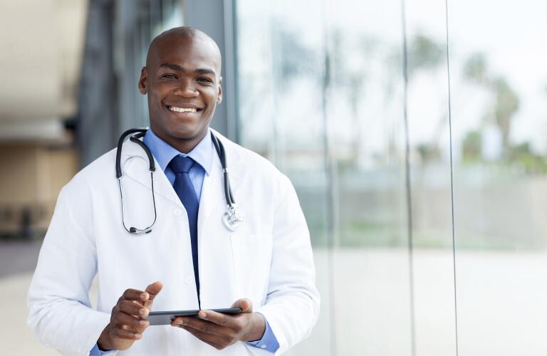 african-american-male-doctor-smiling