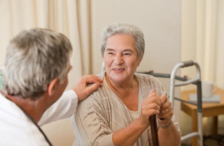 Doctor talking with patient