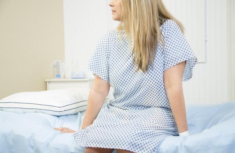 Woman in examination room