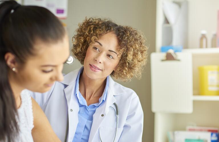 Teen girl has ear examined