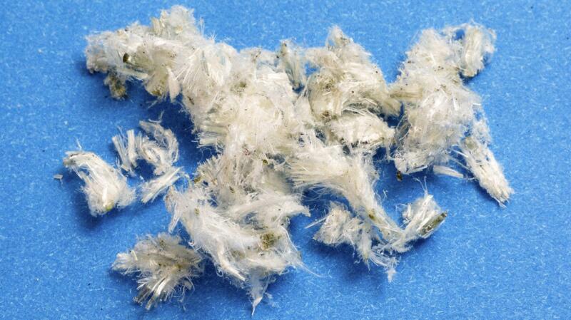 There is a closeup of asbestos.