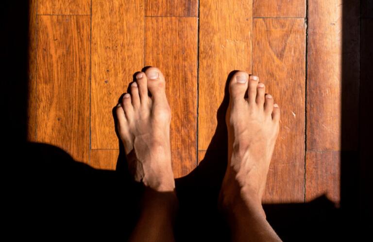 view of person's feet