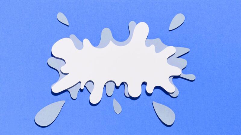 White splatter on a blue background