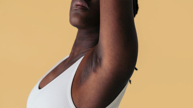woman showing armpit