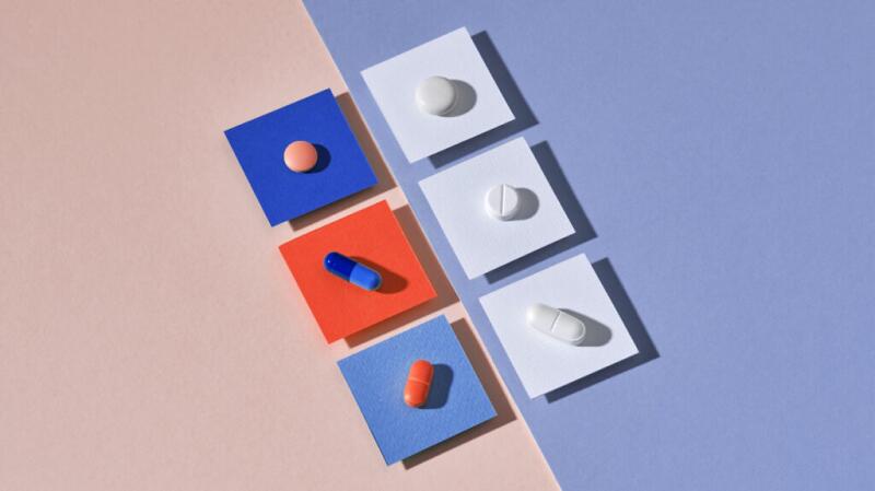 There is an assortment of pills.