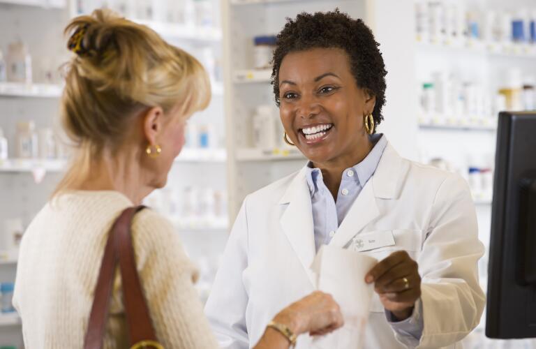 Customer gets help from pharmacist