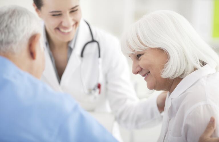 Mature woman at doctor's office.