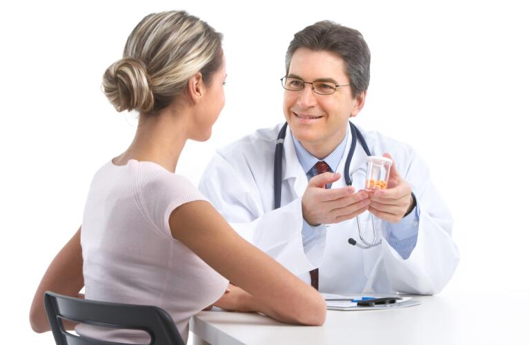 Doctor with patient