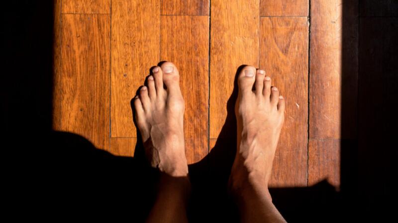 view of person's feet