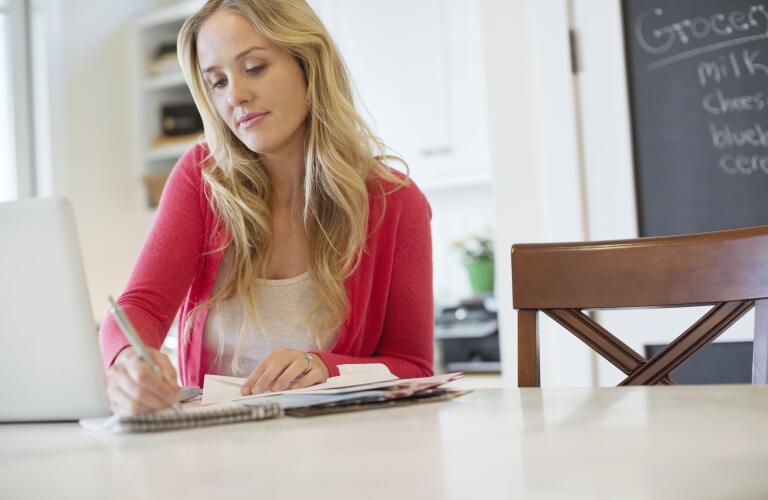 Woman making notes