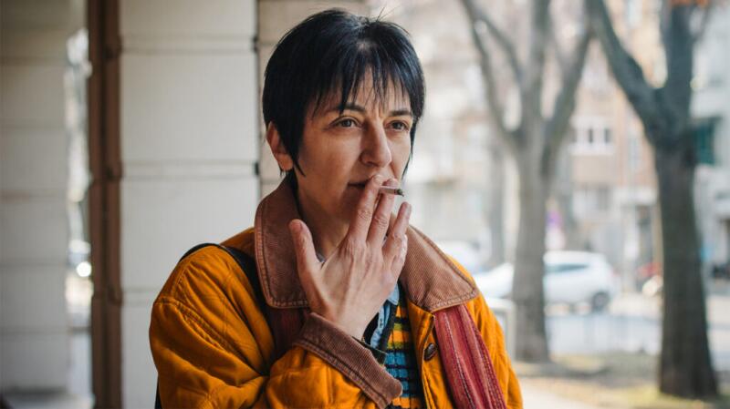 A person smoking