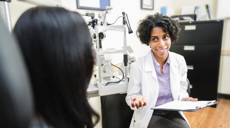 Annual eye exam by optometrist