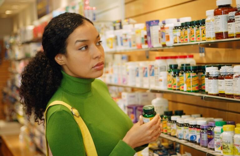 Woman Shopping at Pharmacy