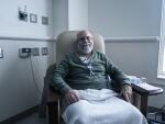 Older Caucasian man receiving chemotherapy treatment