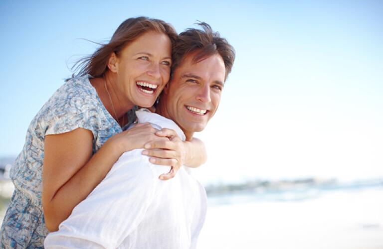 happy couple, middle age couple, happy, beach,