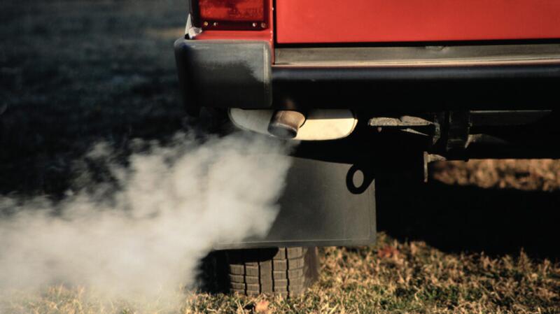 Smoke coming from a vehicle's exhaust pipe