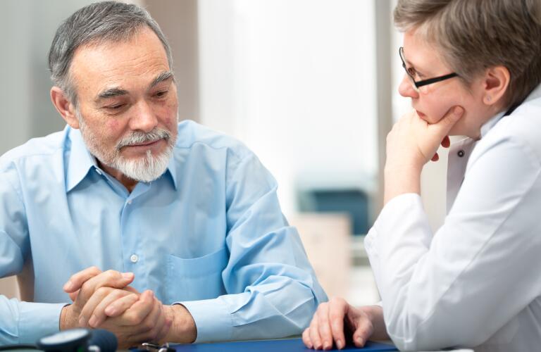 Man with psychiatrist