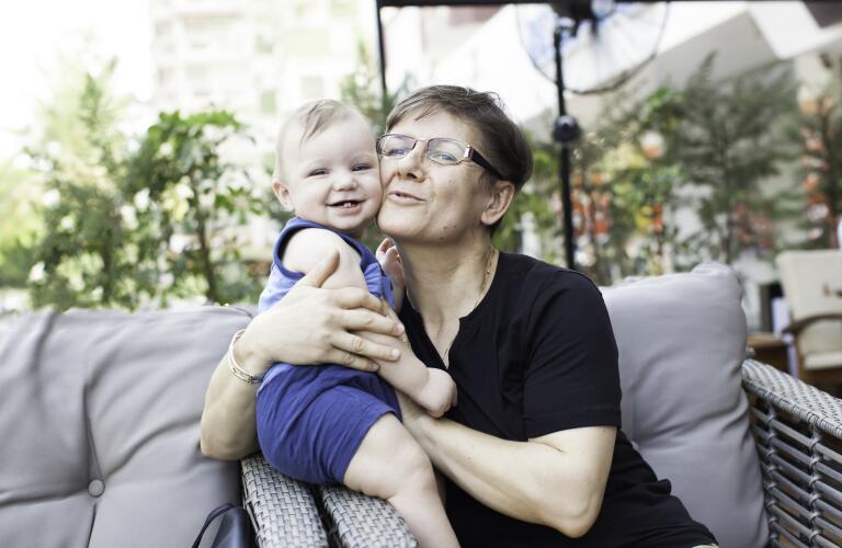 Grandmother with baby