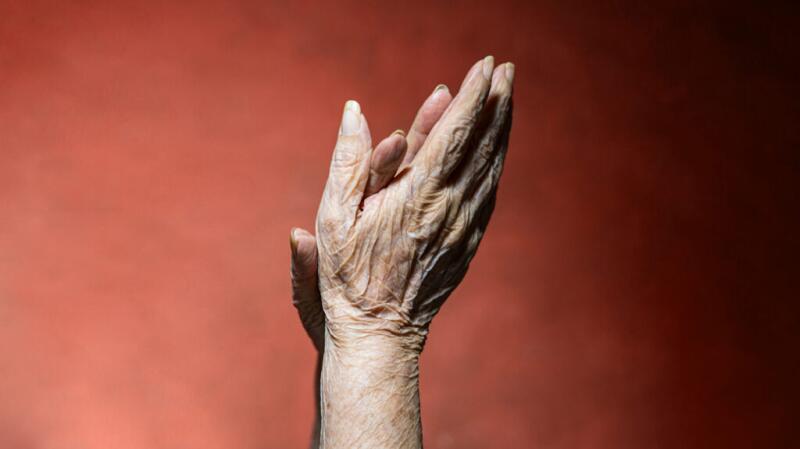 Image of an older female's hands