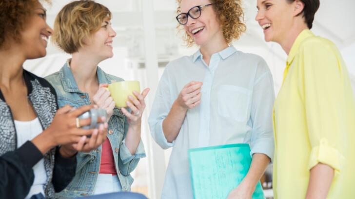 Portrait of laughing office workers