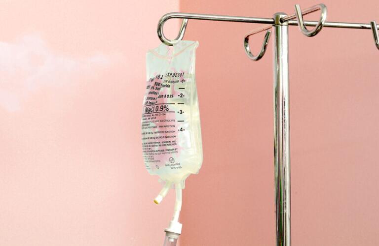 Saline solution IV drip