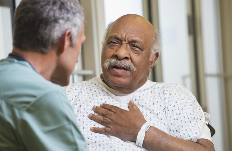 Man with chest pain