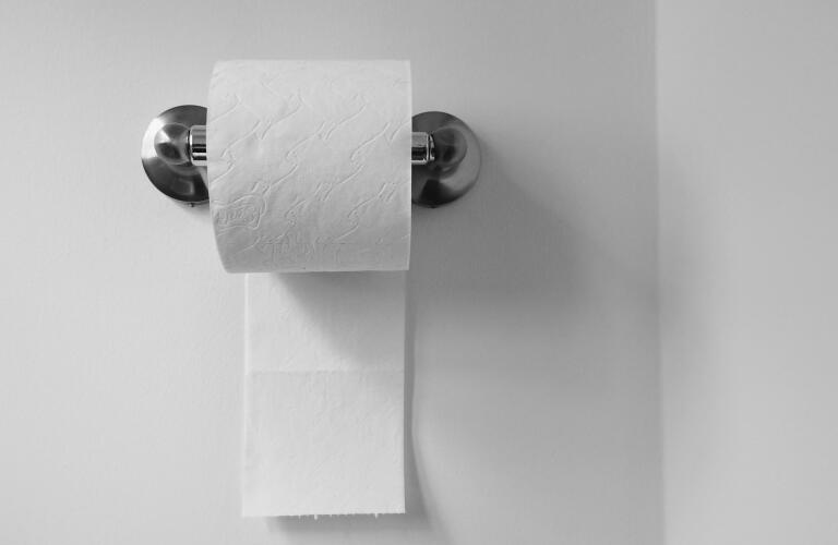 toilet paper in bathroom