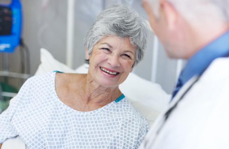 Patient smiling about recovery
