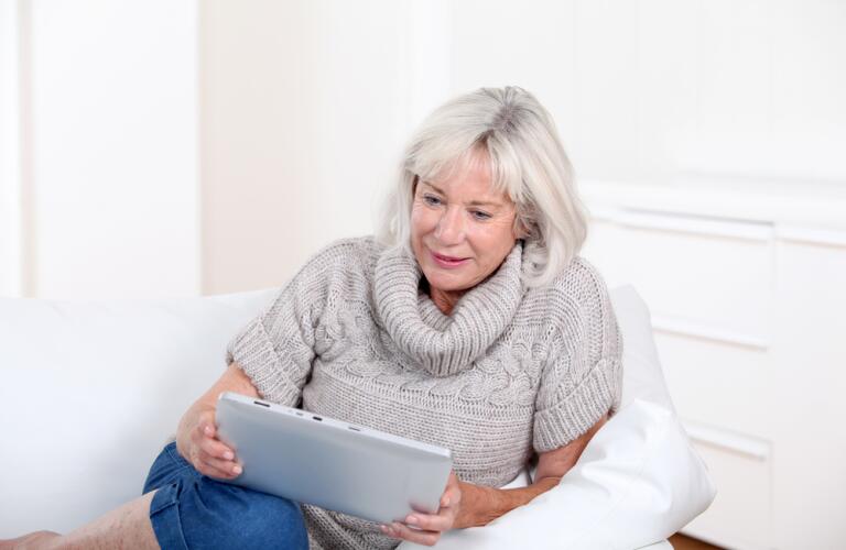 Woman with computer tablet
