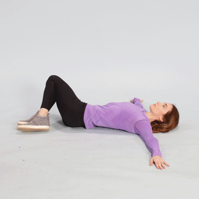 a person is performing a rotation stretch