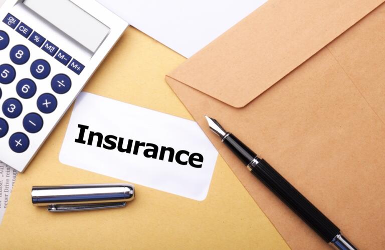 Insurance label on envelope