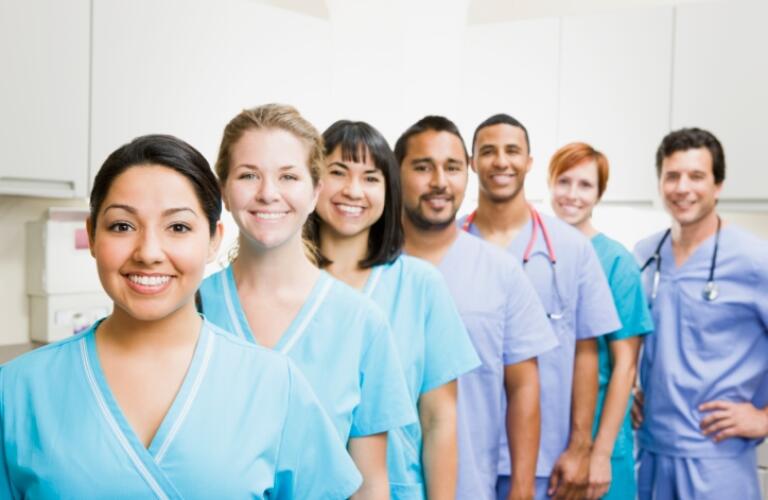 Team of nurses and doctors