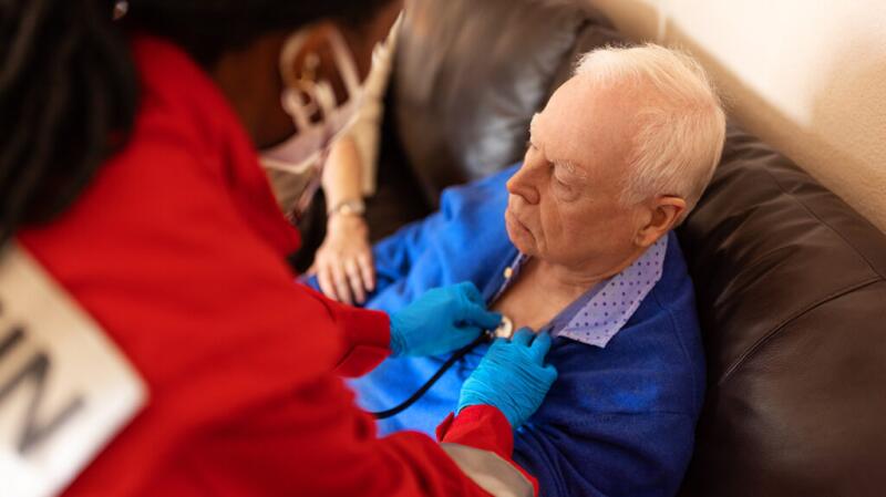 EMS checking older man