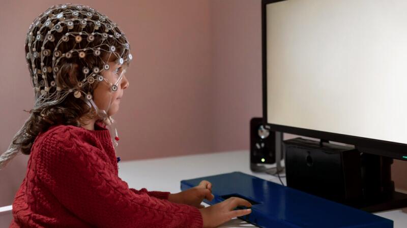 Child getting an EEG test