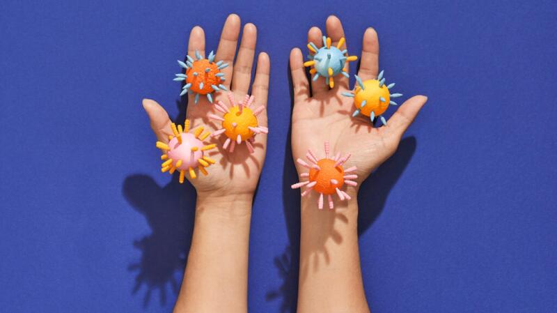 germs on hands concept