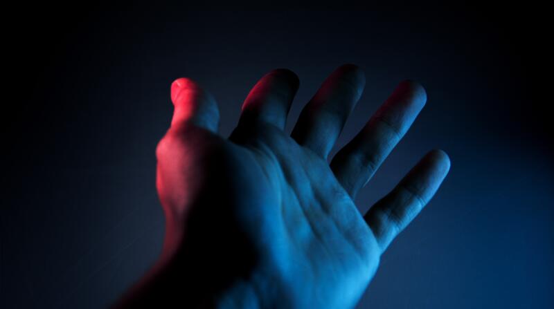 close up of man's hand