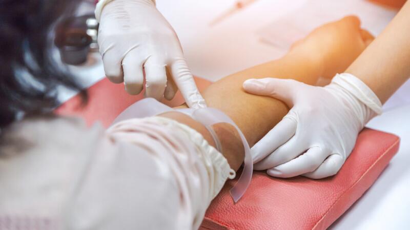 Person having their blood drawn