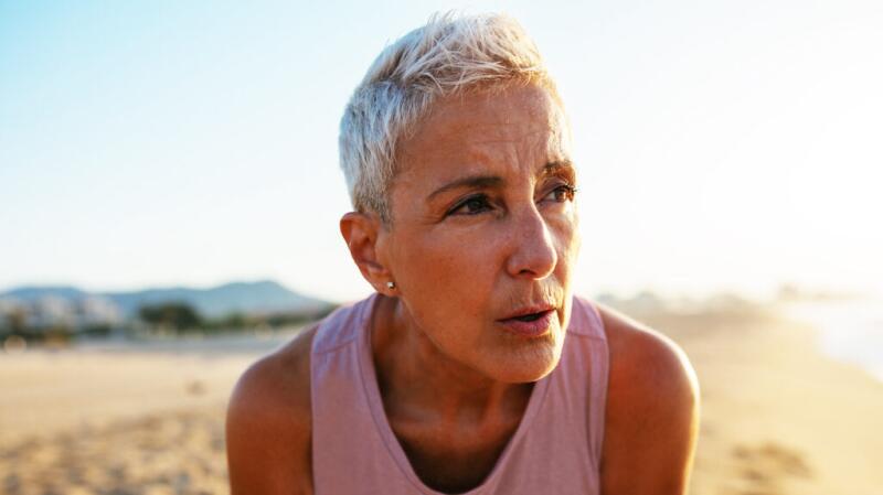 A woman looking tired