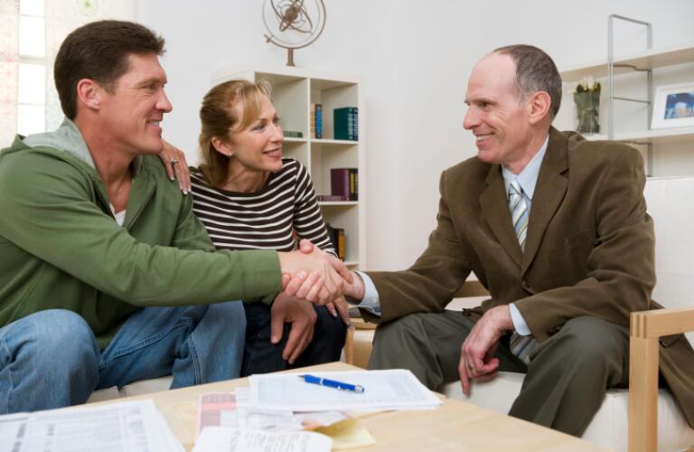 Couple meeting with financial planner