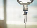 Close-up of chemotherapy or other IV infusion