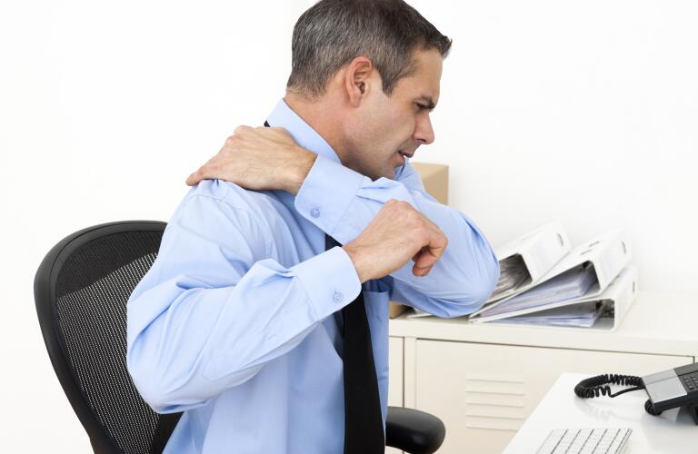 Man with sore shoulder