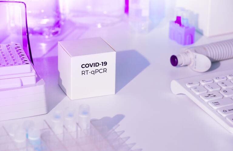 COVID-19 coronavirus testing by RT-qPCR, concept image