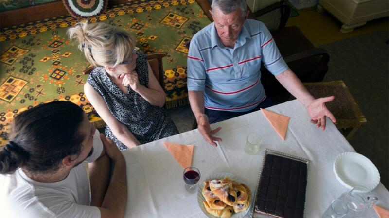 family at dining table