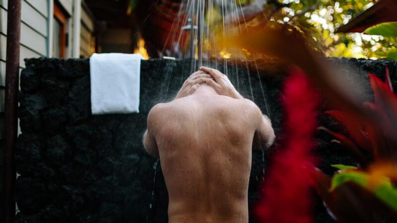 person showering