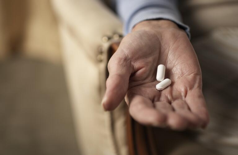 Pills in hand